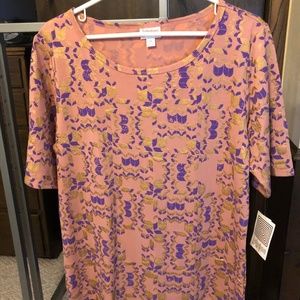 NWT 2XL Gigi Elegant Shirt, Pink, Purple and Gold